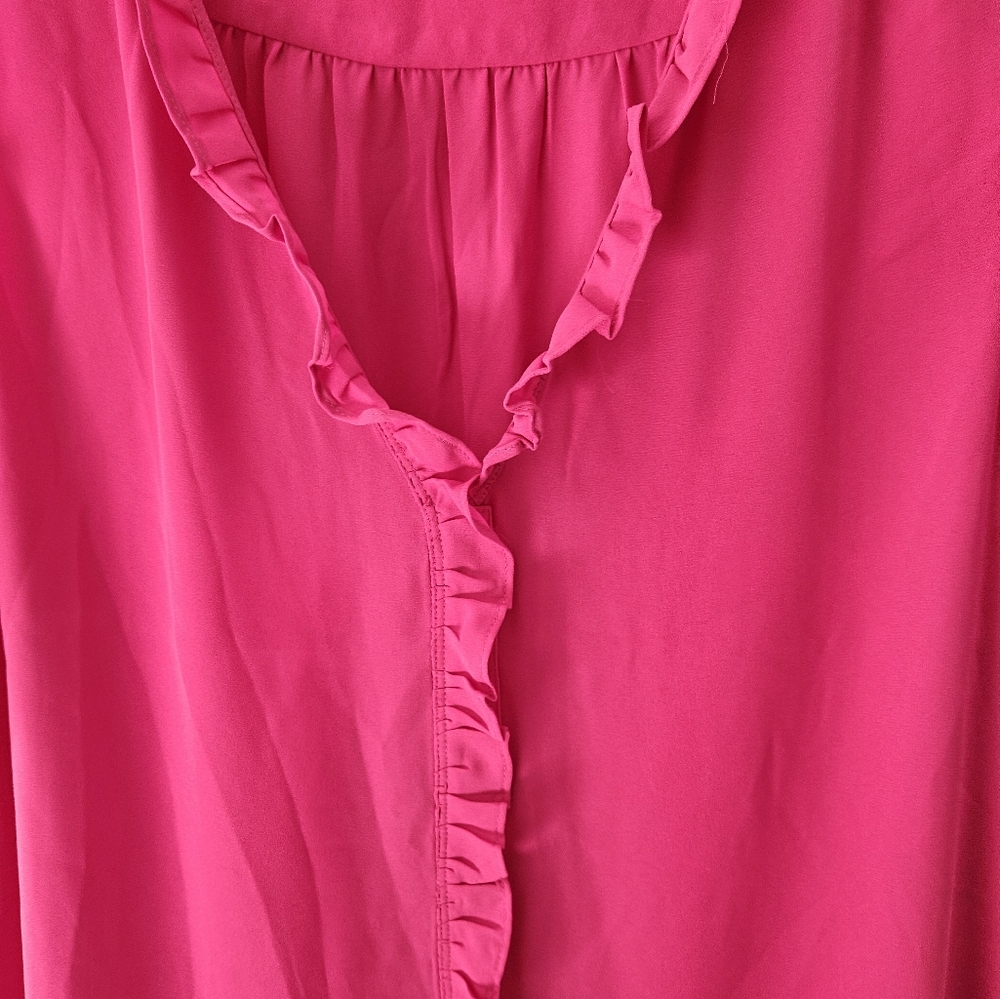 DKNY Pink Ruffle Blouse - Picture 4 of 4